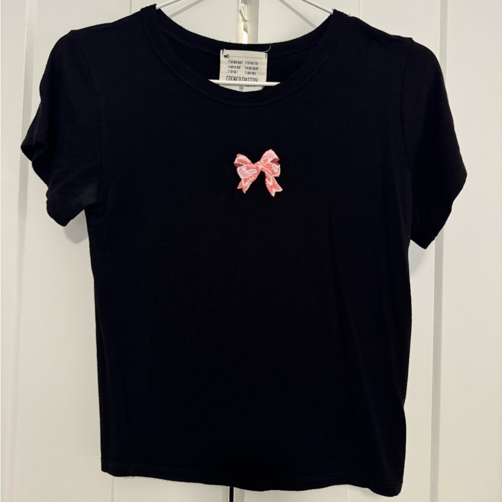 French Pastry Black and Pink Short Sleeve Tee
